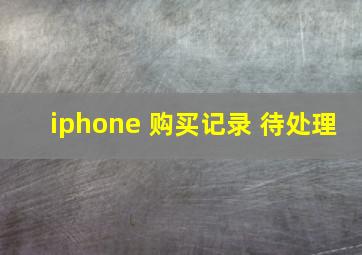 iphone 购买记录 待处理